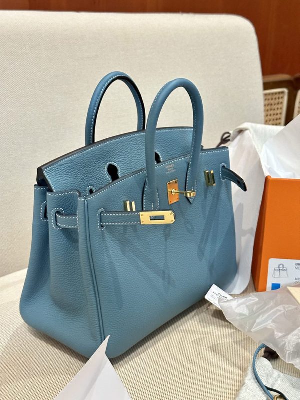 バーキン風バッグ 本革 エルメス HERMES バーキン25 ニューブルージーン トゴ ゴールド金具 2412838 - 画像 (11)