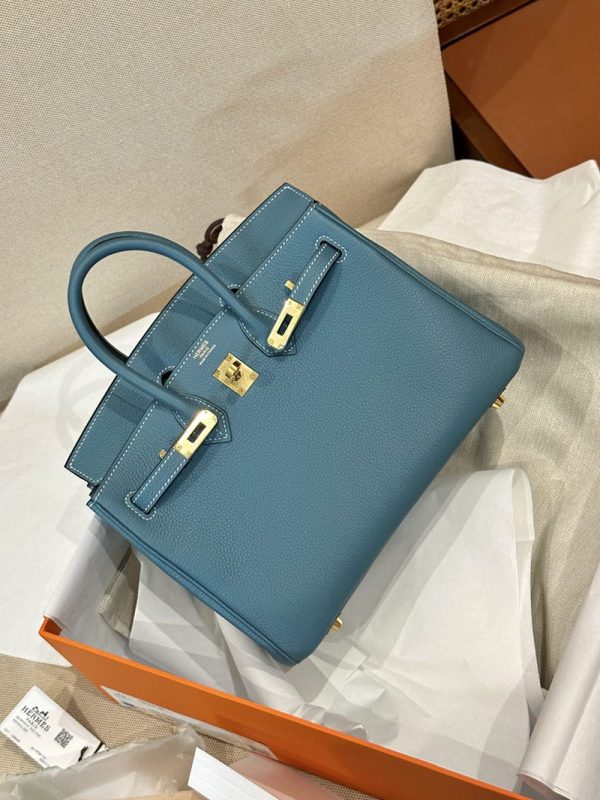 バーキン風バッグ 本革 エルメス HERMES バーキン25 ニューブルージーン トゴ ゴールド金具 2412838 - 画像 (10)