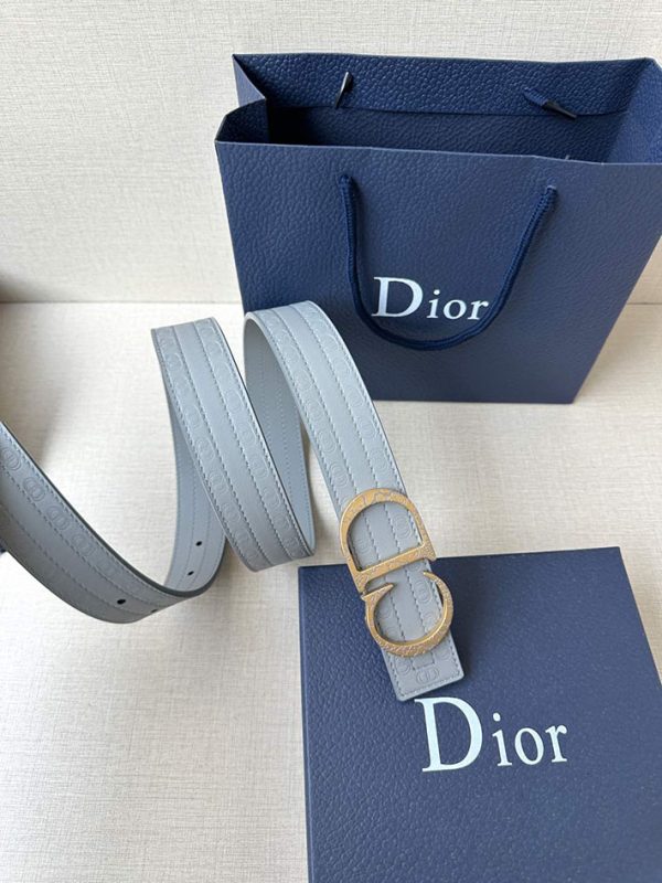 最高級ディオールスーパーコピー ディオールベルトコピー Dior ベルト アウトレット 2515062 スカイブルー ゴールド金具 - 画像 (7)