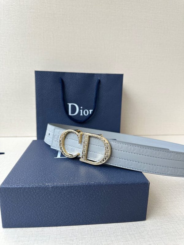 最高級ディオールスーパーコピー ディオールベルトコピー Dior ベルト アウトレット 2515063 スカイブルー シルバー金具 - 画像 (7)