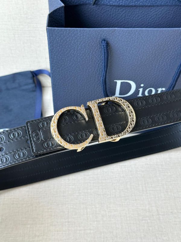 最高級ディオールスーパーコピー ディオールベルトコピー Dior ベルト アウトレット 2515064 ブラック ゴールド金具 - 画像 (9)