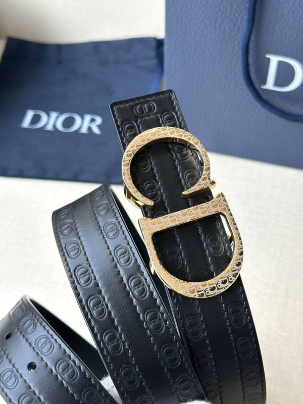 最高級ディオールスーパーコピー ディオールベルトコピー Dior ベルト アウトレット 2515064 ブラック ゴールド金具 - 画像 (8)