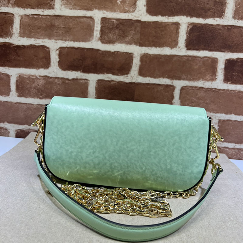 レディースグッチバッグ新作2022 グッチ ホースビット 1955 スモール ショルダーバッグ 735178 1DB0G 3404 グリーン ゴールド金具 - 画像 (5)