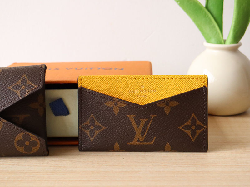 ヴィトン カードケース 財布代わり ポルト カルト・キリガミ サフラン イエロー M12791 キャンバス シルバー金具 - 画像 (8)