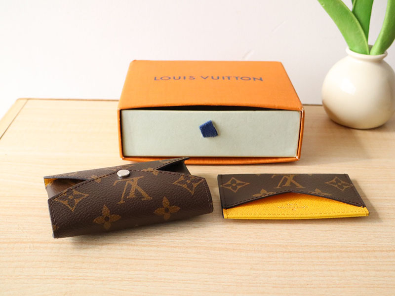 ヴィトン カードケース 財布代わり ポルト カルト・キリガミ サフラン イエロー M12791 キャンバス シルバー金具 - 画像 (5)