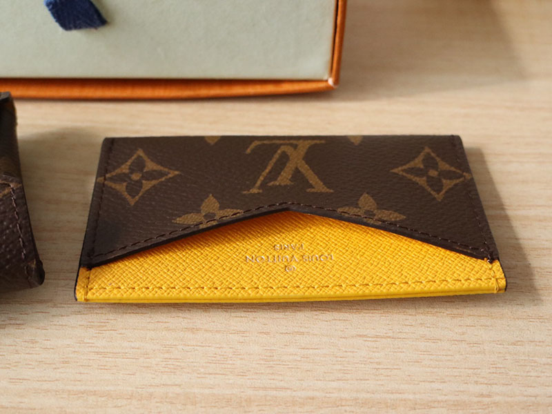 ヴィトン カードケース 財布代わり ポルト カルト・キリガミ サフラン イエロー M12791 キャンバス シルバー金具 - 画像 (4)