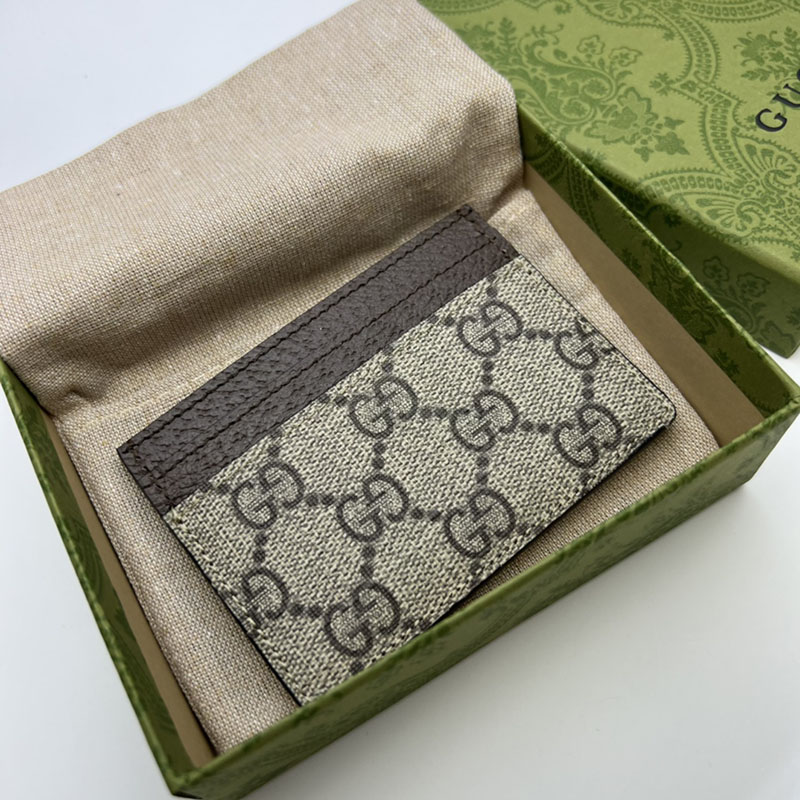 gucci名刺入れ人気 グッチ オフィディア GG カードケース 523159 96IWG 8745 ベージュ/エボニー ゴールド金具 - 画像 (2)