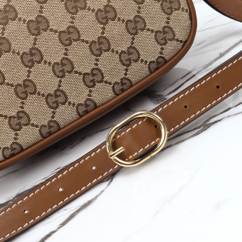 レディース グッチ ミニバッグ 人気 グッチ ブロンディ ミニ ショルダーバッグ 820429 HAAKG 9755 ベージュ&ダークブラウン ゴールド金具 - 画像 (4)