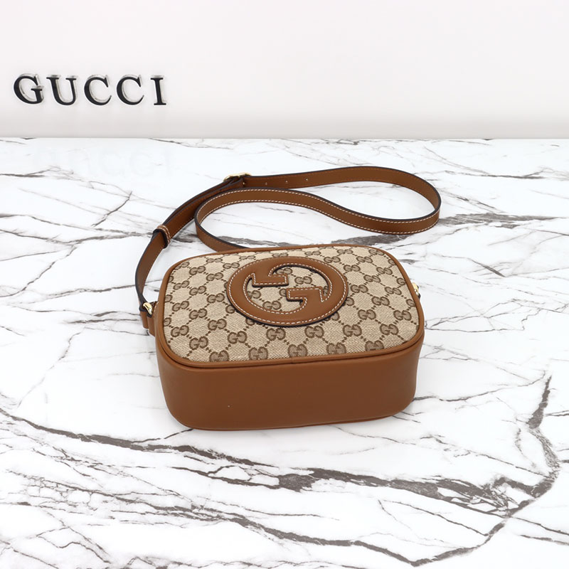 レディース グッチ ミニバッグ 人気 グッチ ブロンディ ミニ ショルダーバッグ 820429 HAAKG 9755 ベージュ&ダークブラウン ゴールド金具 - 画像 (3)