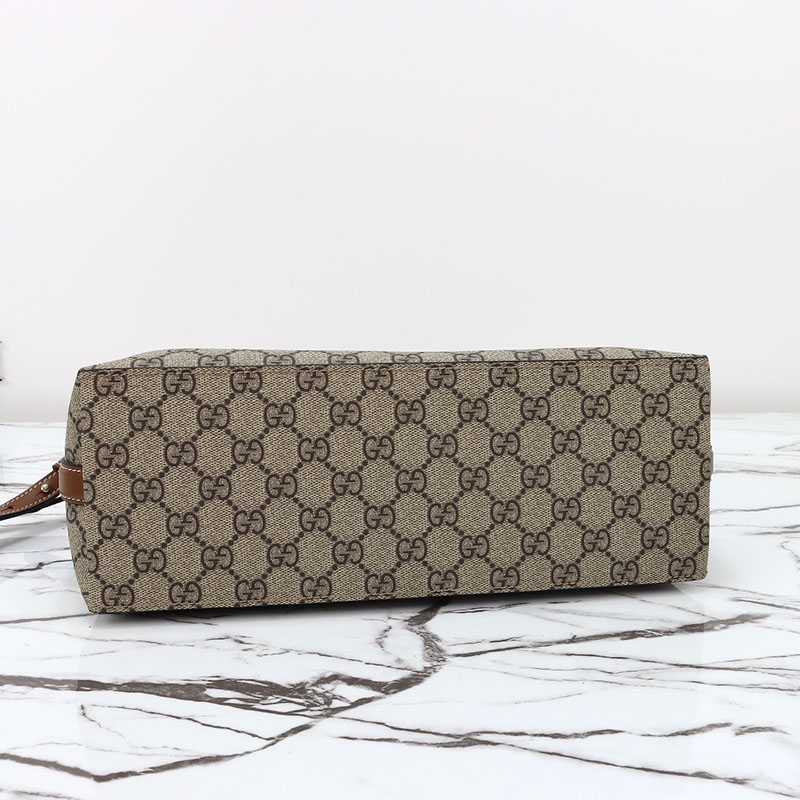 グッチ トートバッグ 新作 2025 グッチ GGエンブレム スモール トートバッグ 815214 FAD6L 9758 ベージュ&ダークブラウン - 画像 (6)