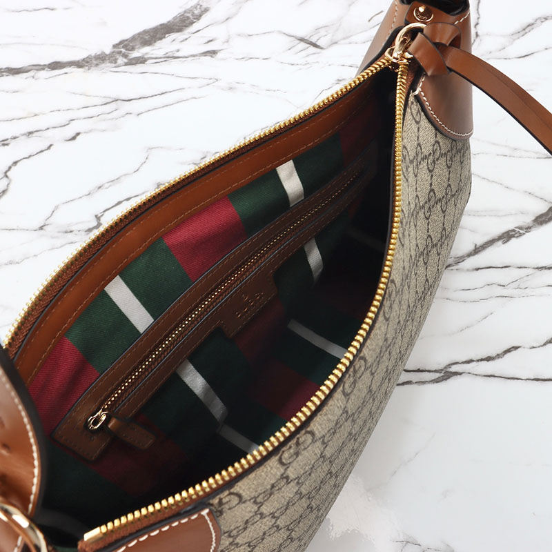 レディース グッチトートバッグ人気 グッチ GGエンブレム ラージ トートバッグ 815217 FAD6L 9758 ベージュ&ダークブラウン - 画像 (2)