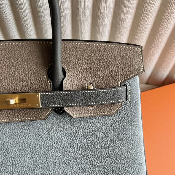 バーキン安く買う方法 HERMES バーキン30 パーソナル ブルーグラシエ/トゥルティールグレー/エタン トゴ ゴールド金具 - 画像 (9)