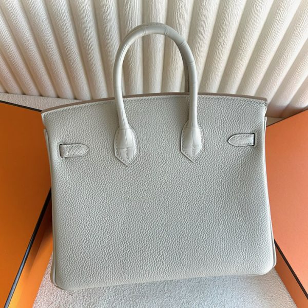 バーキンタッチ25 定価 HERMES バーキン25 タッチ ベトン トゴ/クロコダイル ニロティカスマット シルバー金具 2513369 - 画像 (7)