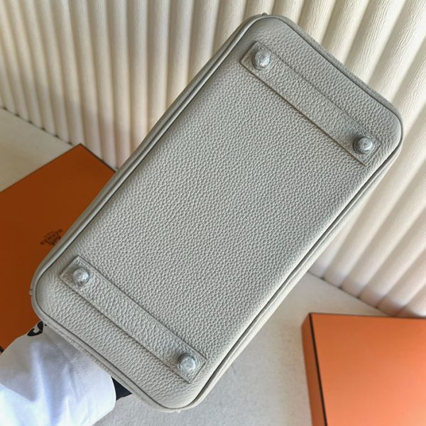 バーキンタッチ25 定価 HERMES バーキン25 タッチ ベトン トゴ/クロコダイル ニロティカスマット シルバー金具 2513369 - 画像 (3)