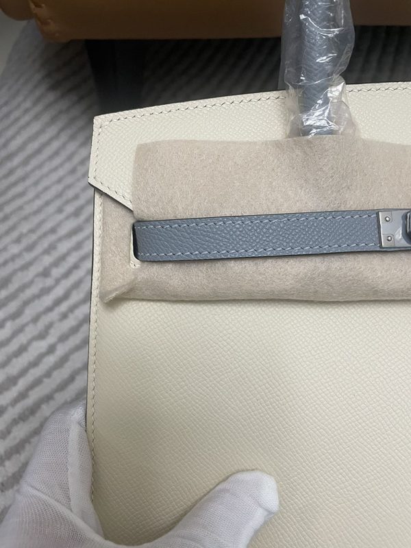 エルメス HERMES バーキン25 セリエ ナタ/ブルーラン ヴォーエプソン シルバー金具 2513415 バーキン 外縫い 内縫い 人気 - 画像 (6)