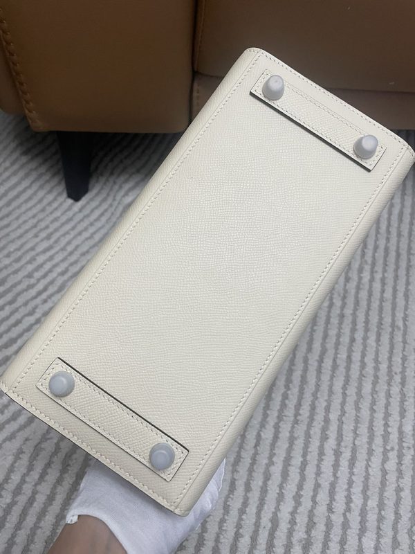 エルメス HERMES バーキン25 セリエ ナタ/ブルーラン ヴォーエプソン シルバー金具 2513415 バーキン 外縫い 内縫い 人気 - 画像 (4)