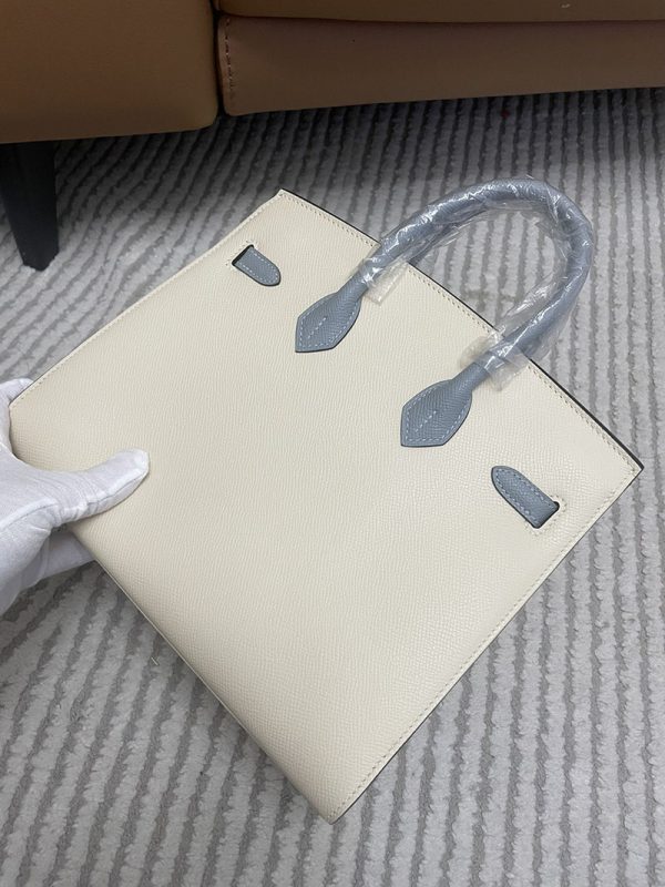 エルメス HERMES バーキン25 セリエ ナタ/ブルーラン ヴォーエプソン シルバー金具 2513415 バーキン 外縫い 内縫い 人気 - 画像 (3)