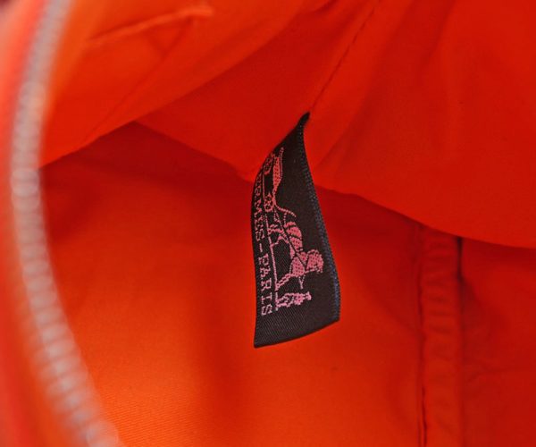 エルメス HERMES ボリードポーチ オレンジ トワルアッシュ シルバー金具 2513484 ボリードポーチ ミニミニ 100周年 - 画像 (2)