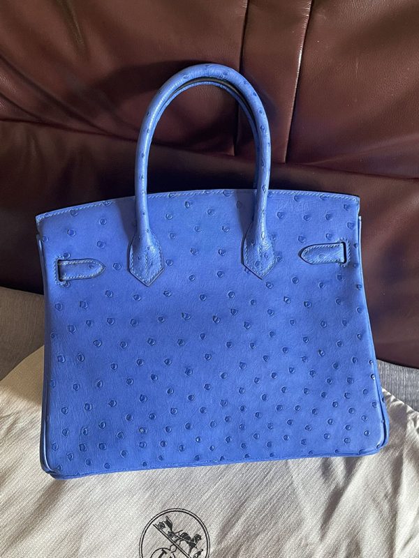 エルメス HERMES バーキン30 ブルーイドラ オーストリッチ シルバー金具 2513509 ブランドバッグ 激安 本物 - 画像 (3)