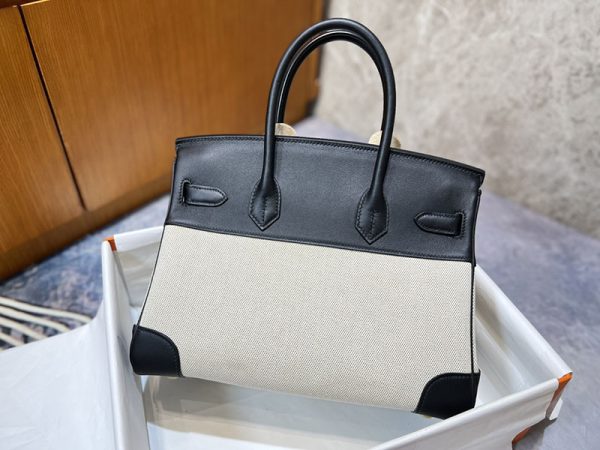 エルメス HERMES バーキン30 黒 ブラック スイフト/トワルアッシュ ゴールド金具 2513547 バーキン トワルアッシュ 定価 - 画像 (8)