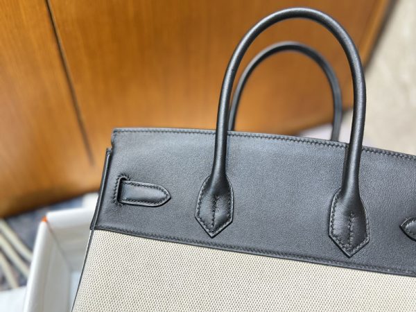 エルメス HERMES バーキン30 黒 ブラック スイフト/トワルアッシュ ゴールド金具 2513547 バーキン トワルアッシュ 定価 - 画像 (6)