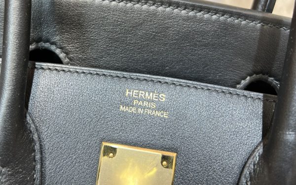 エルメス HERMES バーキン30 黒 ブラック スイフト/トワルアッシュ ゴールド金具 2513547 バーキン トワルアッシュ 定価 - 画像 (4)