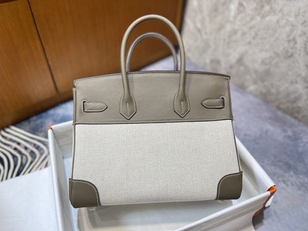 エルメス HERMES バーキン30 エトゥープ スイフト/トワルアッシュ ゴールド金具 2513548 バーキン トワルアッシュ 定価 - 画像 (9)