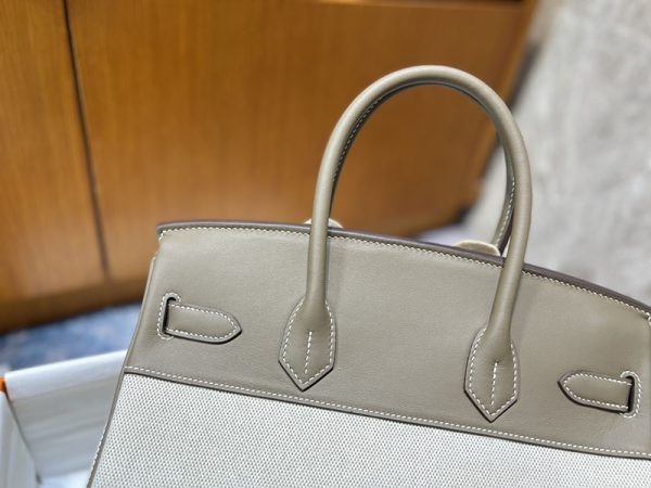 エルメス HERMES バーキン30 エトゥープ スイフト/トワルアッシュ ゴールド金具 2513548 バーキン トワルアッシュ 定価 - 画像 (7)