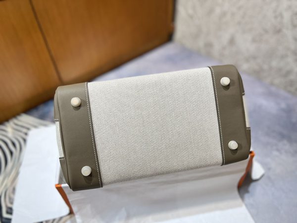 エルメス HERMES バーキン30 エトゥープ スイフト/トワルアッシュ ゴールド金具 2513548 バーキン トワルアッシュ 定価 - 画像 (6)