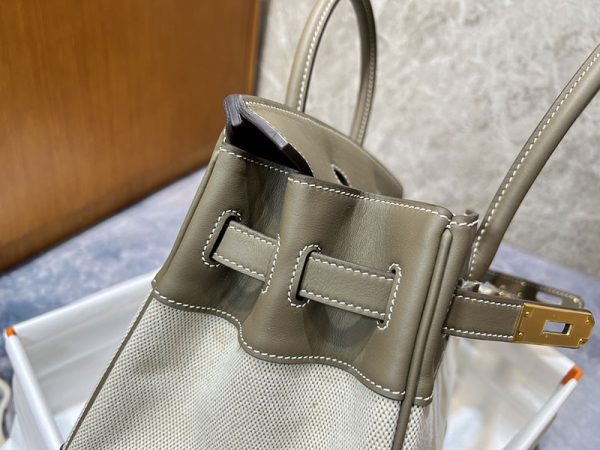 エルメス HERMES バーキン30 エトゥープ スイフト/トワルアッシュ ゴールド金具 2513548 バーキン トワルアッシュ 定価 - 画像 (3)