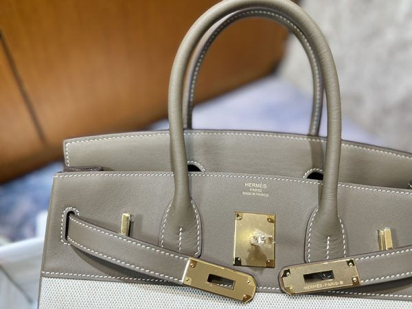 エルメス HERMES バーキン30 エトゥープ スイフト/トワルアッシュ ゴールド金具 2513548 バーキン トワルアッシュ 定価 - 画像 (2)