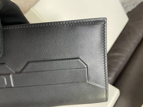 エルメス HERMES ポシェットバーキン シャドウ 黒 ブラック エバーカーフ 2513554 バーキンシャドウ クラッチ - 画像 (8)