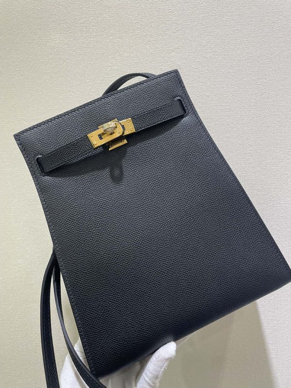 エルメス HERMES ケリースポーツ KELLY SPORT ブルーニュイ ヴォーエプソン ゴールド金具 2513560 ケリースポーツ 定価 - 画像 (9)