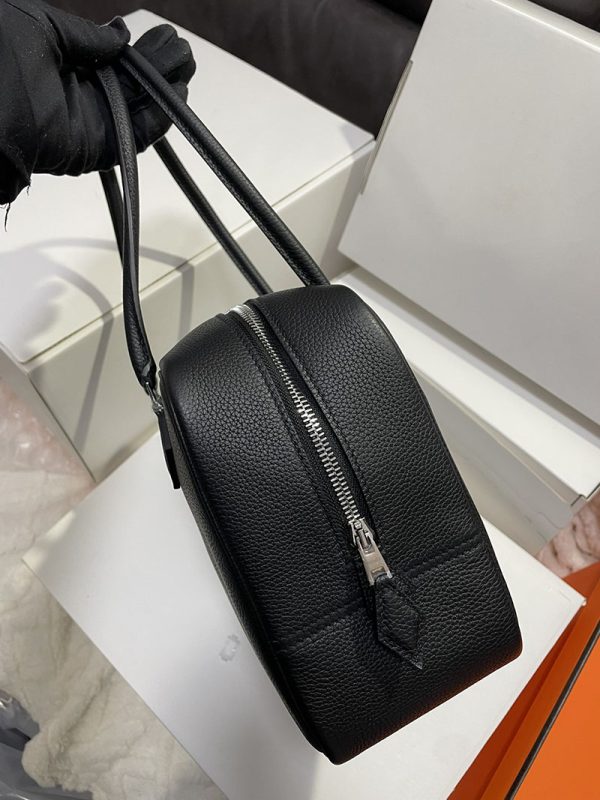 エルメス プリュム 28 HERMES ハンドバッグ 黒 ブラック トゴ シルバー金具 2513562 プリュム 28 定価 - 画像 (9)