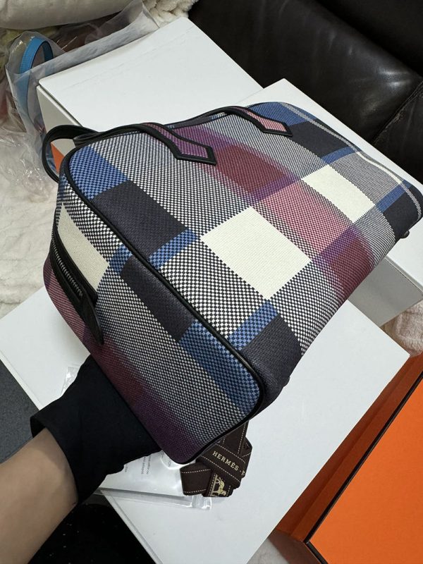 エルメス プリュム 35 HERMES ハンドバッグ マルチカラー トワルアッシュ シルバー金具 2513788 ハンドバッグ 人気 - 画像 (8)