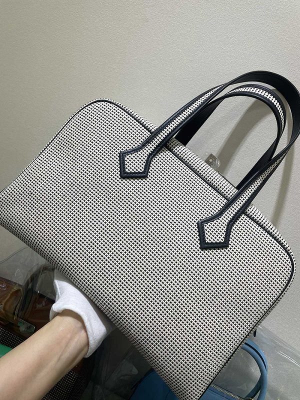 エルメス プリュム 35 HERMES ハンドバッグ グレー トワルアッシュ シルバー金具 2513789 ハンドバッグ 人気 - 画像 (3)