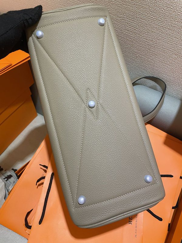 エルメス プリュム 35 HERMES ハンドバッグ トゥルティールグレー トゴ シルバー金具 2513796 旅行バッグ 手持ち - 画像 (6)