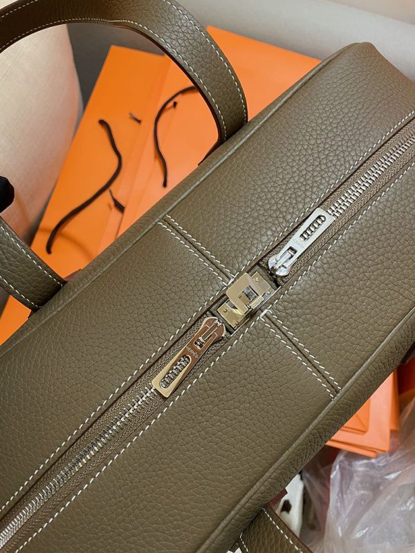 エルメス プリュム 35 HERMES ハンドバッグ エトゥープ トゴ シルバー金具 2513797 旅行バッグ 手持ち - 画像 (7)