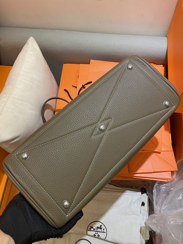 エルメス プリュム 35 HERMES ハンドバッグ エトゥープ トゴ シルバー金具 2513797 旅行バッグ 手持ち - 画像 (5)