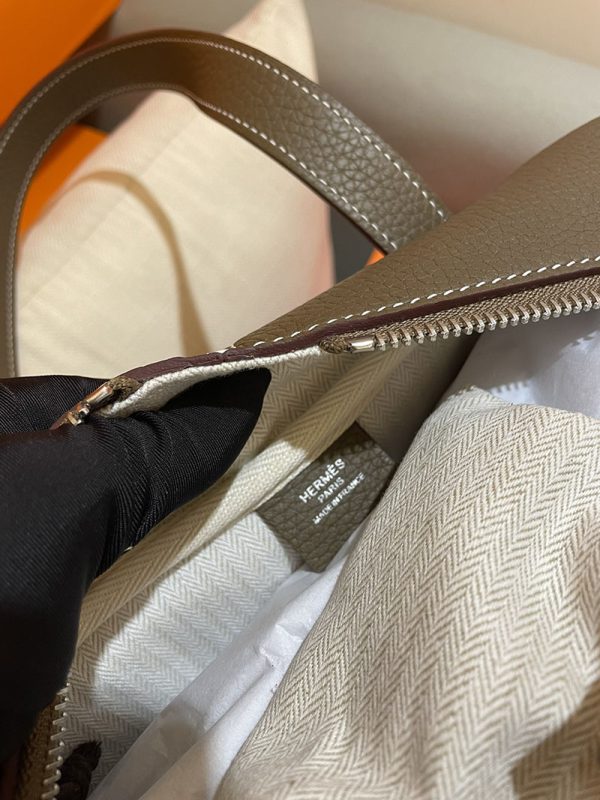 エルメス プリュム 35 HERMES ハンドバッグ エトゥープ トゴ シルバー金具 2513797 旅行バッグ 手持ち - 画像 (3)