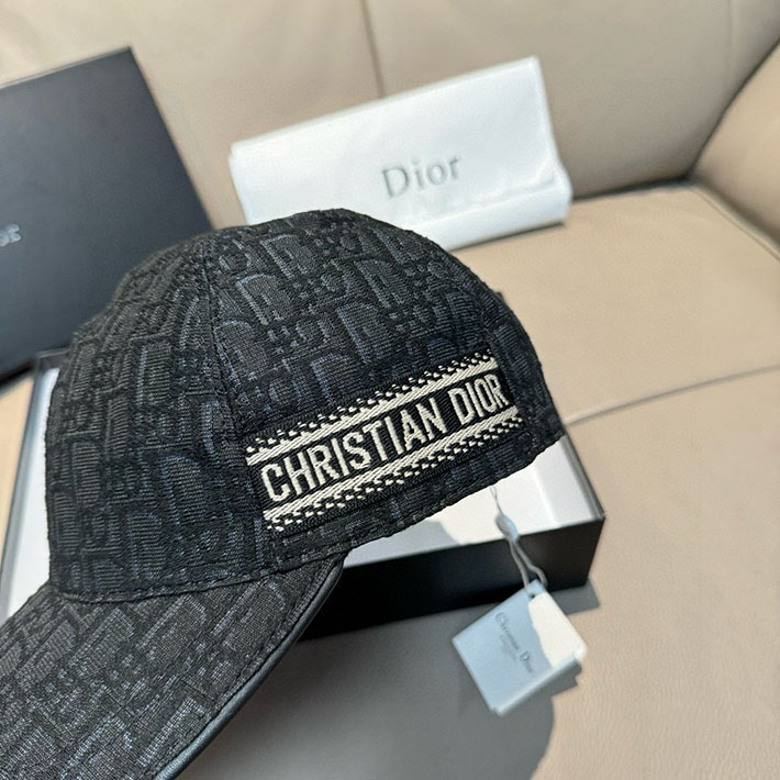 Dior ブラックキャップ Kids' Cap Black Dior Oblique Technical Jacquard | DIOR
