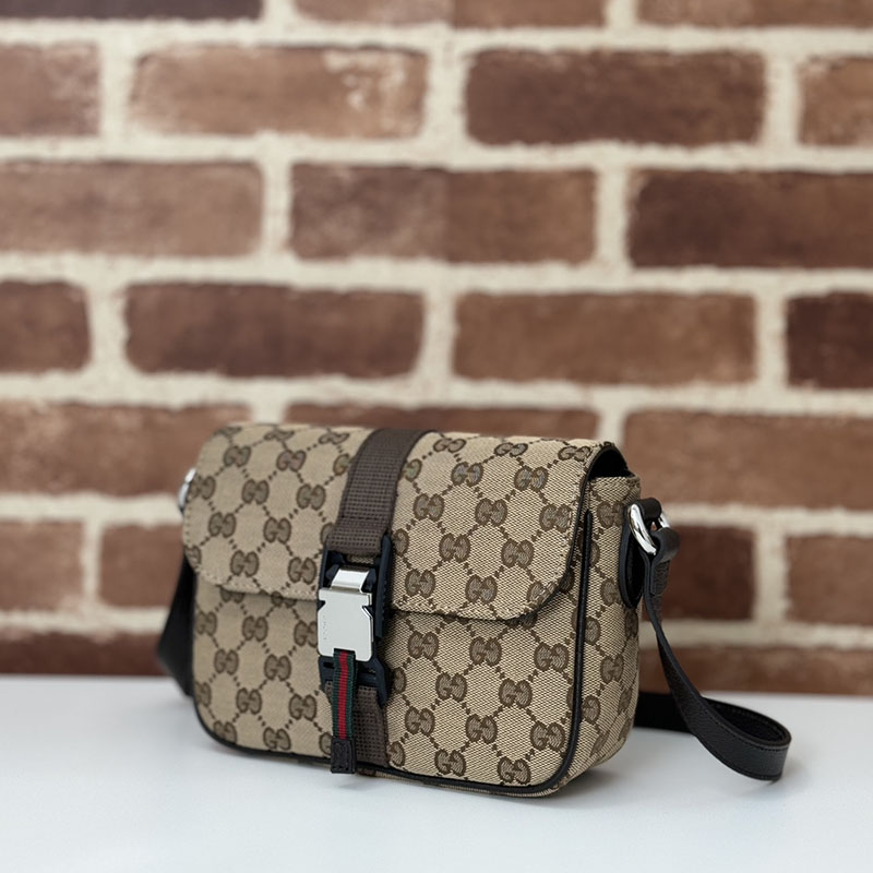 グッチ バッグ 新作 GUCCI GG ミニ クロスボディバッグ 802100 FADUS 9857 ベージュ/ブラウン グッチ ミニバッグ メンズ - 画像 (9)