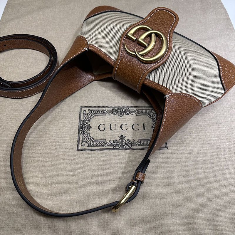グッチ バッグ 新作 GUCCI アフロディーテ ミディアム レザー 2WAYハンドバッグ 735106 AAA9F 2535 ブラウン レザー タッチ スクエア ショルダー バッグ - 画像 (5)