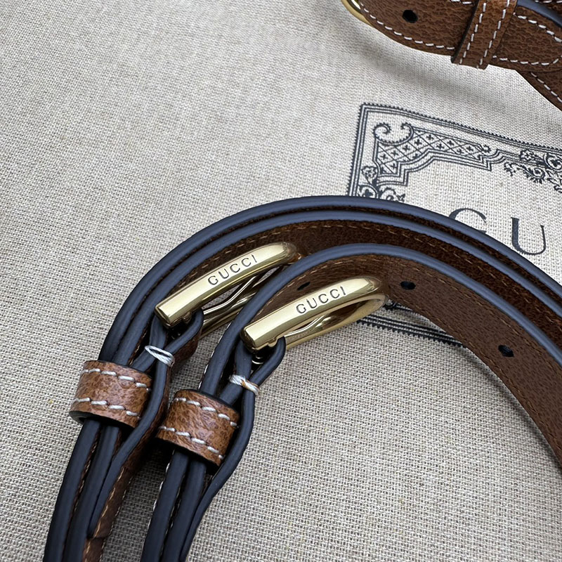 グッチ バッグ 新作 GUCCI アフロディーテ ミディアム レザー 2WAYハンドバッグ 735106 AAA9F 2535 ブラウン レザー タッチ スクエア ショルダー バッグ - 画像 (4)