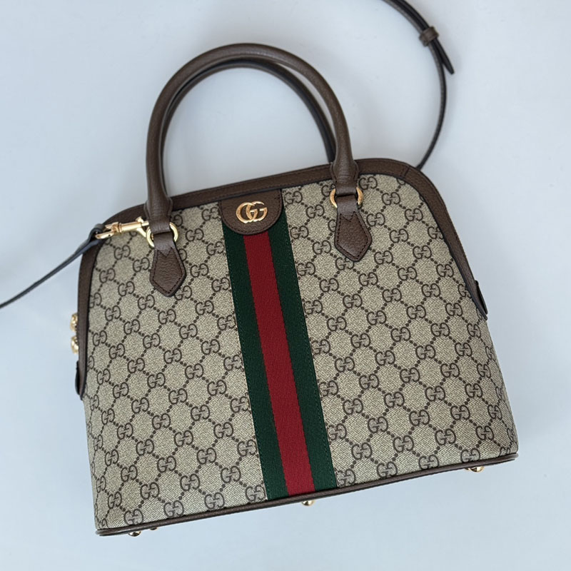グッチ バッグ 新作 GUCCI レディース オフィディア ミディアム トップハンドルバッグ 795258 96IWG 8745 ベージュ/ブラウン 海外 旅行 機内 持ち込み バッグ おすすめ - 画像 (6)