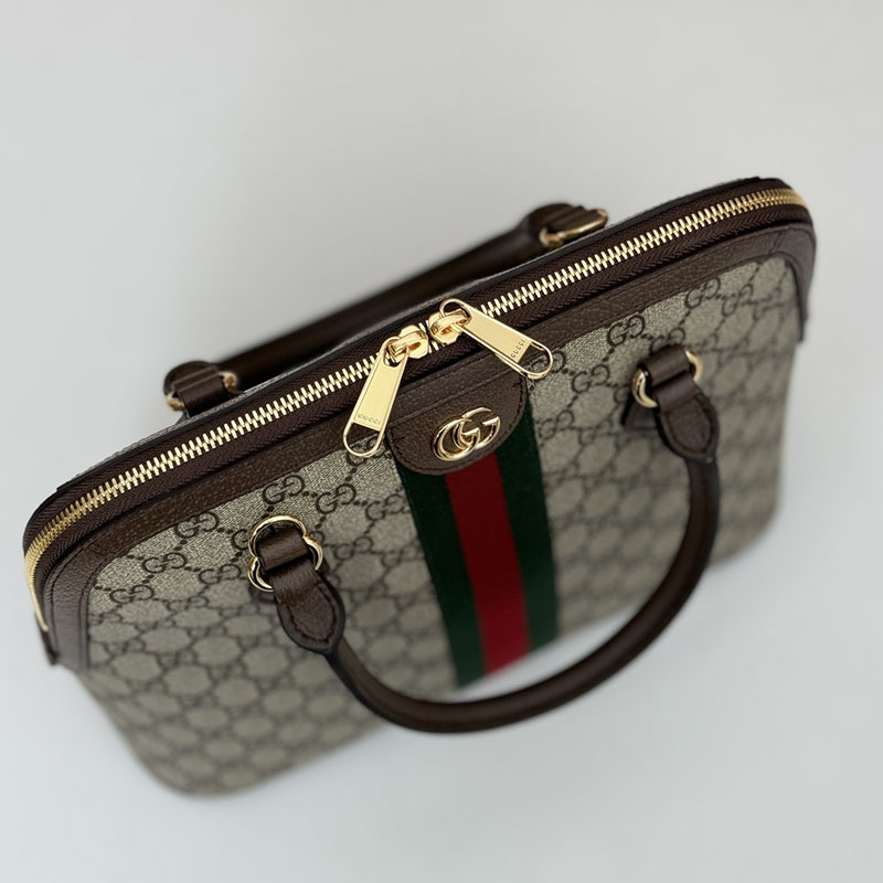 グッチ バッグ 新作 GUCCI レディース オフィディア ミディアム トップハンドルバッグ 795258 96IWG 8745 ベージュ/ブラウン 海外 旅行 機内 持ち込み バッグ おすすめ - 画像 (3)