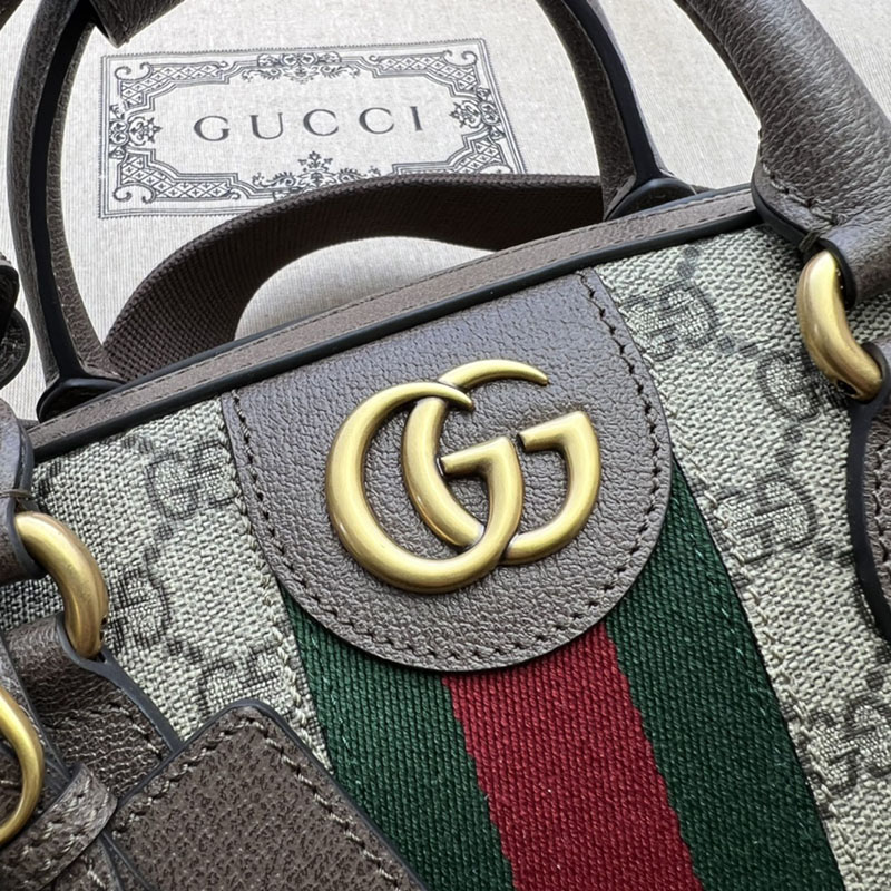 グッチ バッグ 新作 GUCCI オフィディア スモール ボーリング トート 2way 724654 9C2ST 8746 ベージュ/ブラウン 海外 旅行 機内 持ち込み バッグ おすすめ - 画像 (6)
