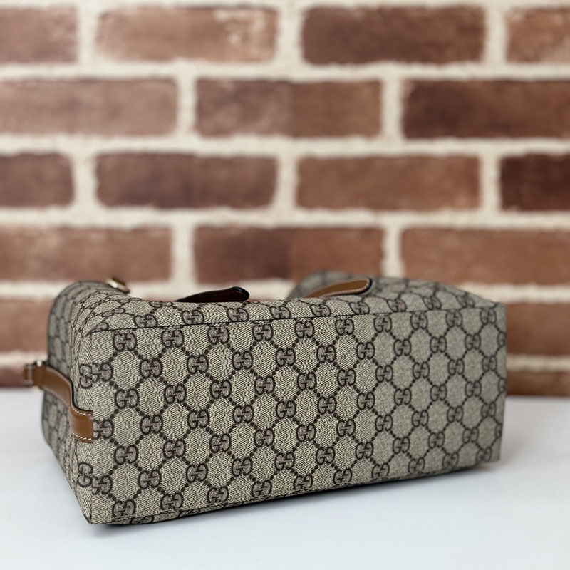 グッチ バッグ 未使用品 GUCCI GGエンブレム スモール トートバッグ 815214 FAD6L 9758 ベージュ/ブラウン 芸能人 トートバッグ レディース - 画像 (7)