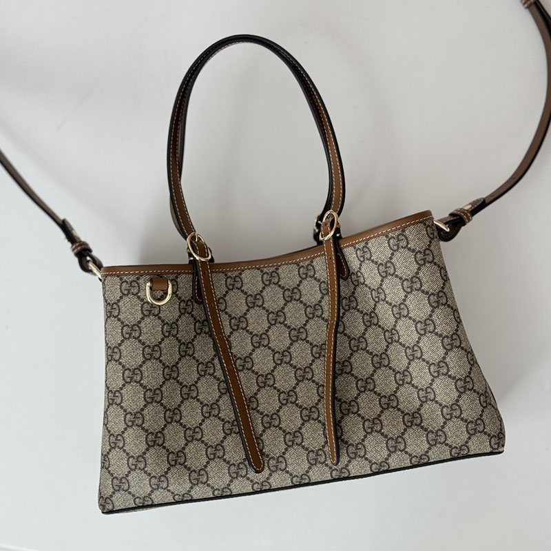 グッチ バッグ 未使用品 GUCCI GGエンブレム スモール トートバッグ 815214 FAD6L 9758 ベージュ/ブラウン 芸能人 トートバッグ レディース - 画像 (6)