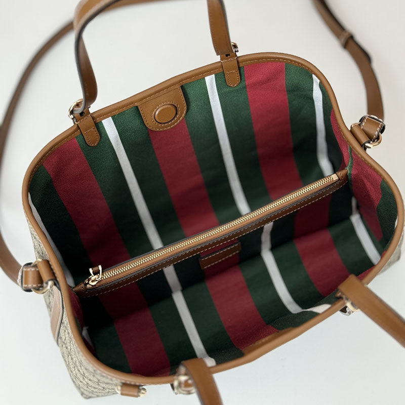 グッチ バッグ 未使用品 GUCCI GGエンブレム スモール トートバッグ 815214 FAD6L 9758 ベージュ/ブラウン 芸能人 トートバッグ レディース - 画像 (3)